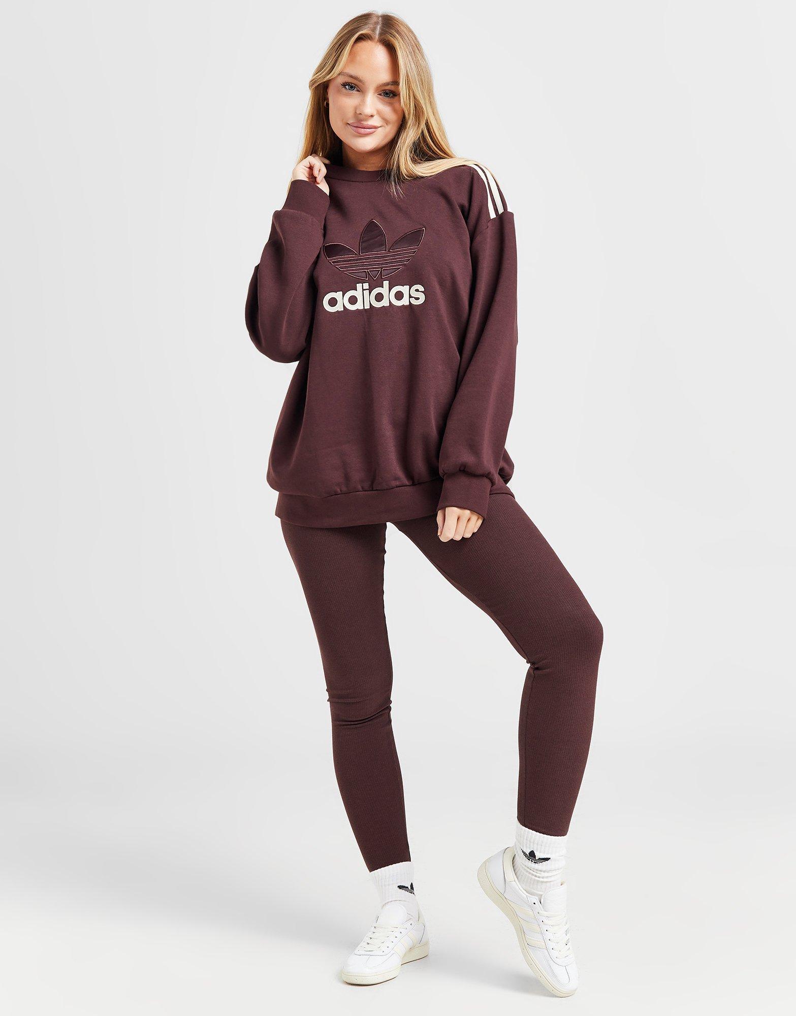 סווטשירט אוברסייז לוגו Satin Trefoil | נשים