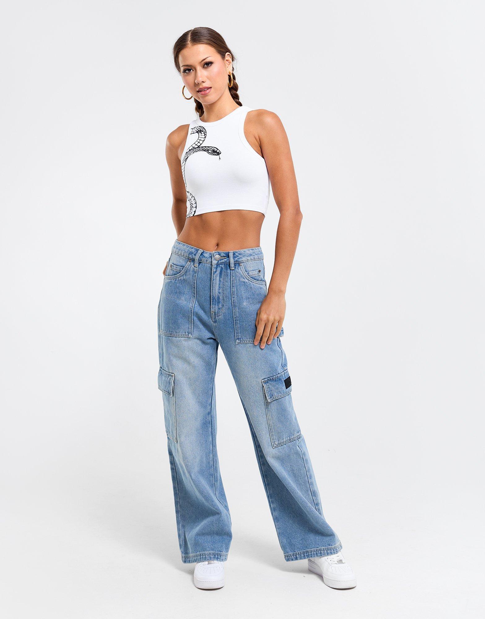 גופיית קרופ גרפית Snake | נשים