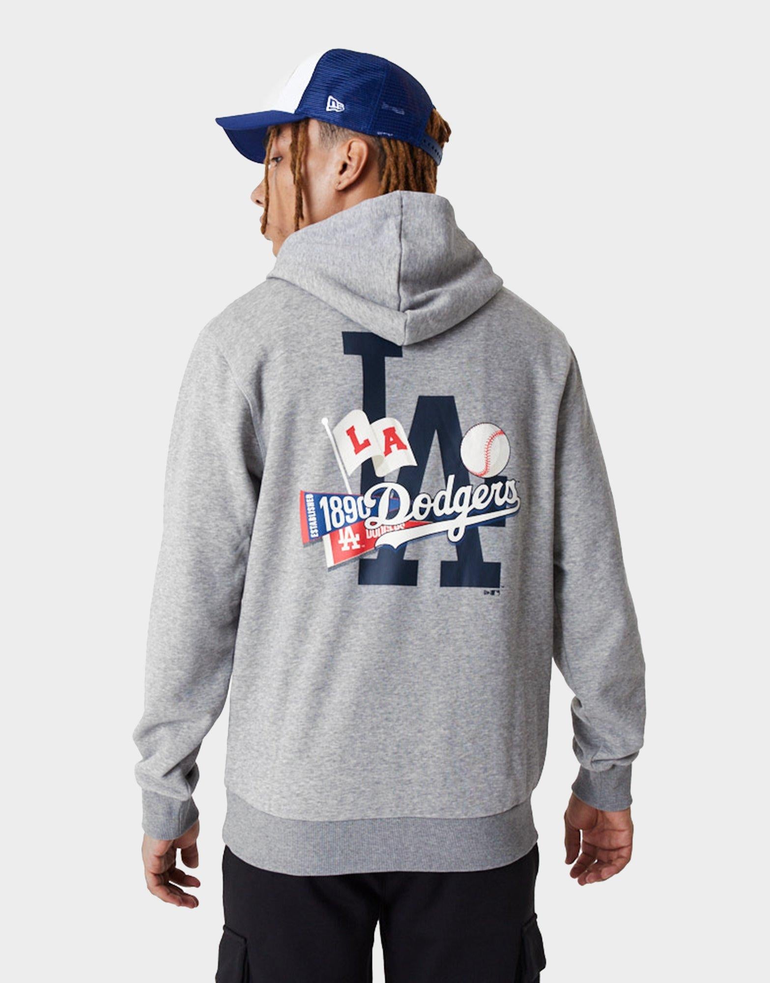 סווטשירט קפוצ'ון אוברסייז Dodgers MLB Flag | גברים